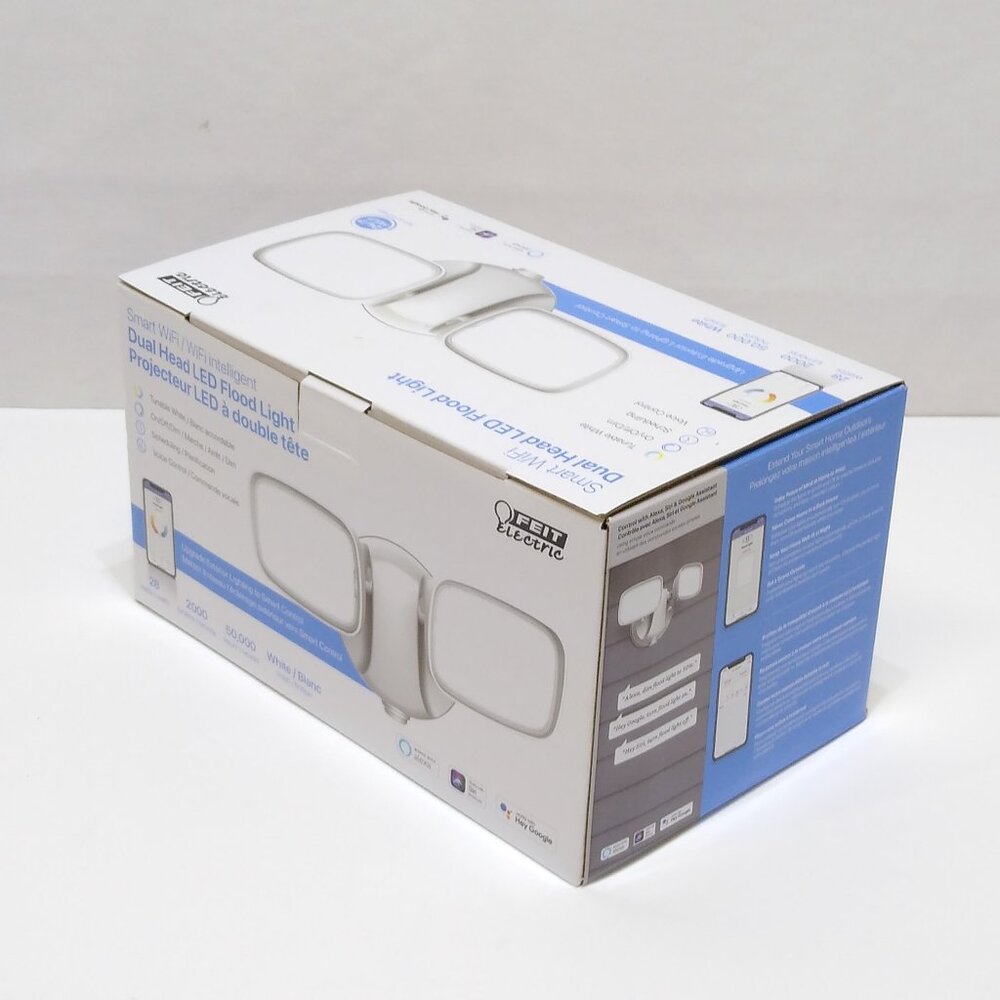 Feit Electric Flood Light Smart LED Light 2000 Lumens Dual Head 120° Angle NIB